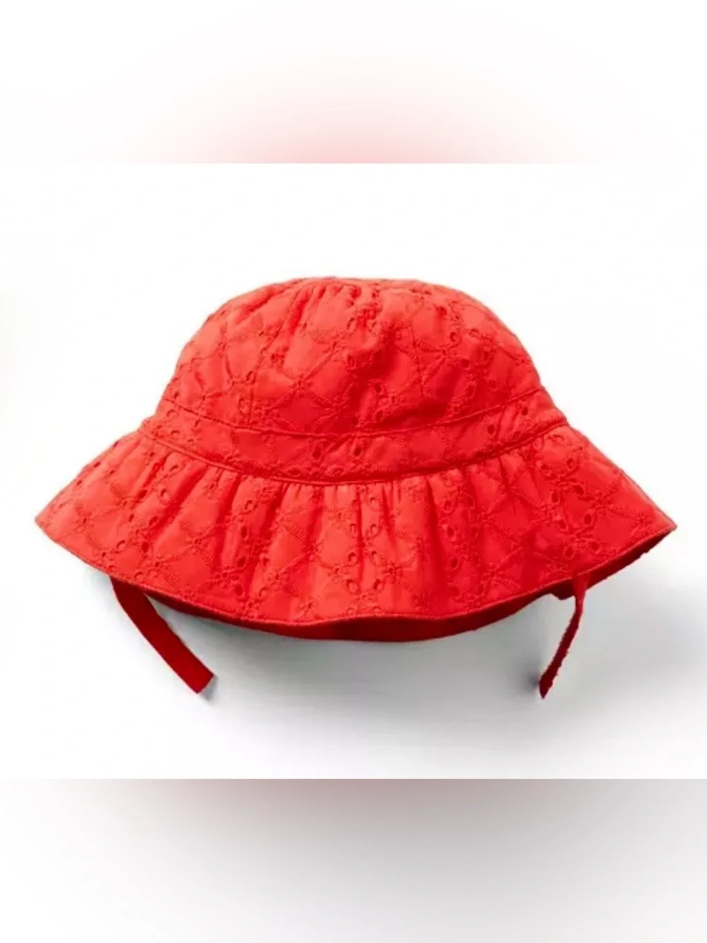 Janie And Jack Eyelet Bow Bucket Hat